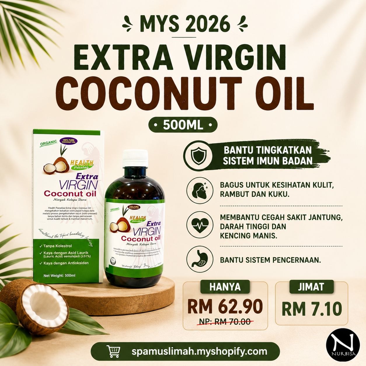 MYS 2026 Extra Virgin Coconut Oil