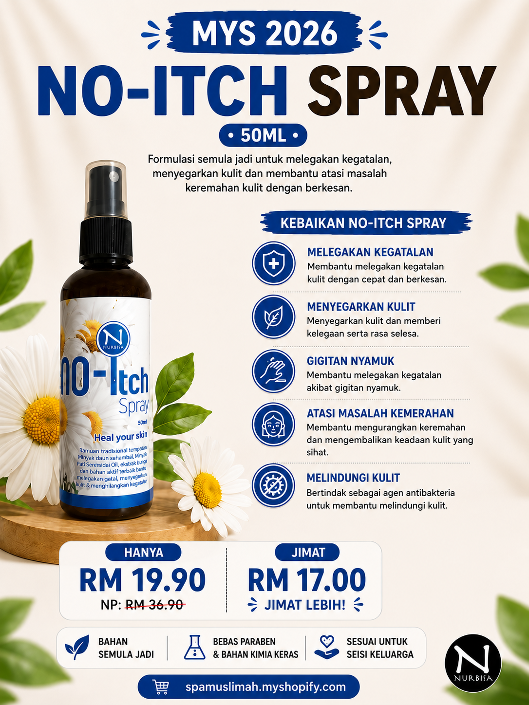 MYS 2026 No Itch Spray 50ml