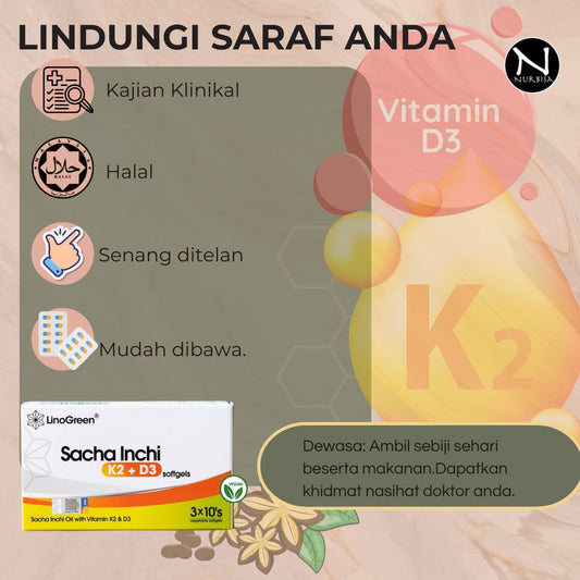 Sacha Inchi K2+D3 | Sokong Tulang, Jantung & Tenaga