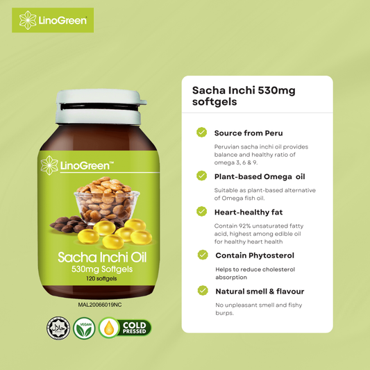 Sacha Inchi Oil 530mg Softgels/ Softgel Minyak Sacha Inchi 530mg