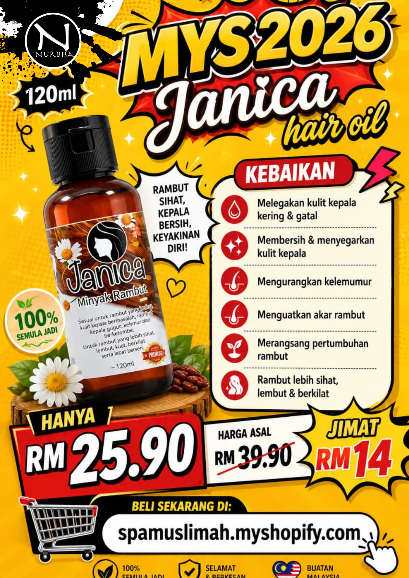 MYS 2026 JANICA HAIR OIL 120ML